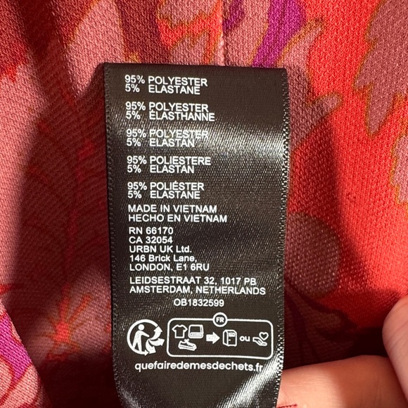 Urban Outfitters Paisley Red Pink Patterned Backless Mini Dress Sz Small - Picture 5 of 8